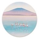 Wanddecoratie Pastelkleurig meer met flamingo's - Rivers - Alu-Dibond Rond
