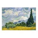 Textielposter - Korenveld met cipressen - van Gogh