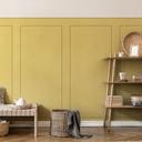 Wandpanelen Wandbekleding mosterdgeel met kader