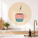 Muursticker Duik in de koffie - Rivers - Rond