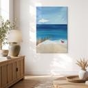 Canvas schilderij Zomerstrand met hond aan zee - Rivers