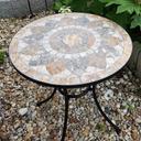 Table de jardin en mosaïque, 60 cm de diamètre robuste, intérieur et extérieur