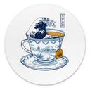 Wanddecoratie Grote Golf-thee in Hokusai-stijl - Trinidad - Alu-Dibond Rond