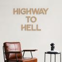 Träbokstäver Highway to Hell - MDF natur
