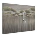 Canvas schilderij lotusbloemen met zwaan in water in grijs - Ms Tiff