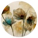 Sticker mural Fleurs de coquelicot séchées au look vintage - Treechild - Rond
