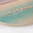 Houten Wanddecoratie Pastelkleurig meer met flamingo's - Rivers - Rond