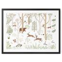 Poster Vrolijk Bosleven met Dieren - Oliver Robins