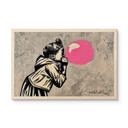 Holzbild Pink Bubblegum Streetart - Habib - 30x20 cm