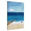 Canvas schilderij Zomerstrand met hond aan zee - Rivers