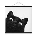 Textil poster Rolig svart katt - Korenkova - Kvadratisk