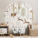 Fotomural Infantil Redondo Alegre Vida en el Bosque con Animales - Oliver Robins