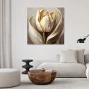 Canvasbillede, tulipanblomster som om de var håndmalede