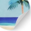 Muursticker Vakantiestrand met palmboom - Rivers - Rond