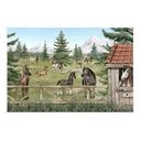 Kinderkamer Textielposter Paardenweide in het natuurpark - Oliver Robins