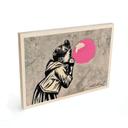 Holzbild Pink Bubblegum Streetart - Habib - 30x20 cm