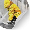 Wandtattoo Kind mit Papierschiff Streetart - Habib - Ø 30 cm