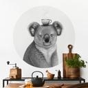 Sticker mural Rond Koala avec café - Korenkova