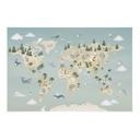 Kinderkamer Textielposter Wereldkaart - Wereld van de dieren - Oliver Robins