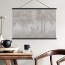 Textielposter Herten in het mistige woud - Ms Tiff