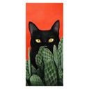 Dörrsticker Svart katt i kaktus-gömställe - Korenkova