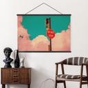 Textielposter Do Not Stop bord voor turkoois blauwe lucht - CosmoZach