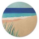 Tableau sur bois Mer Baltique et herbes des dunes - Rivers - Rond