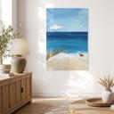 Wanddecoratie Zomerstrand met hond aan zee - Rivers - Alu-Dibond