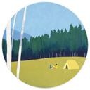 Tapet cirkel Camping ved skoven - Rivers