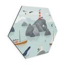Hexagon Wanddecoratie Maritiem Kustmotief met Vuurtoren - Oliver Robins - Alu-Dibond