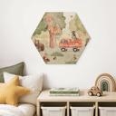 Hexagon Houten Wanddecoratie Dieren Brandweer in het Bos - Oliver Robins