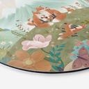 Wanddecoratie Vossenfamilie op de Bloemenweide - Oliver Robins - Alu-Dibond - Rond