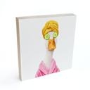 Tableau sur bois Canard Spa Amusant au Masque de Concombre Carré - Korenkova