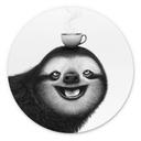 Tableau Paresseux joyeux avec café - Korenkova - Alu-Dibond Rond