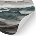 Sticker Mural Roerich Light - Paysage Montagneux Brumeux - Sir Edward x Grigory Gladarev - Rond