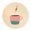 Poster Hopp i kaffet - Rivers - Rund