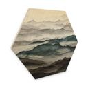 Esagono Insegna in Legno Roerich Light - Paesaggio Montano Nebbioso - Sir Edward x Grigory Gladarev