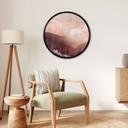 Ronde poster Roze Zonsondergang boven het Bos - SpaceFrog Designs - Rond