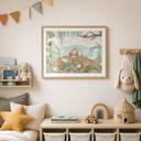 Poster Vossenfamilie op de Bloemenweide - Oliver Robins