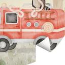 Fotomural Infantil Redondo Bomberos Animales en el Bosque - Oliver Robins