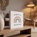 Houten staand schilderij - Everyone is welcome here - KsanaKalpa