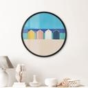 Poster Strandhuisjes aan zee - Rivers - Rond