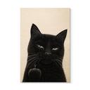 Tableau sur bois Chat noir effronté - Korenkova