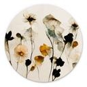 Tableau Délicates fleurs séchées aux tons naturels - Treechild - Alu-Dibond - Rond