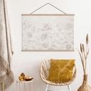 Textielposter Wilde bloemen in kalklook greige - Bloomery Decor