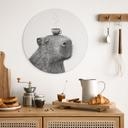 Tableaux Capybara Matin Café - Korenkova - Alu-Dibond Rond