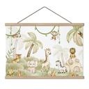 Kinderkamer Textielposter Schattige dieren onder palmen - Oliver Robins
