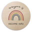 Houten Wanddecoratie Everyone is welcome here - KsanaKalpa - Rond