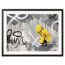 Poster Kind mit Papierschiff Streetart - Habib - 30x24 cm