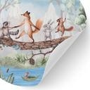 Vinilo Decorativo Excursión Animal en la Naturaleza - Oliver Robins - Redondo